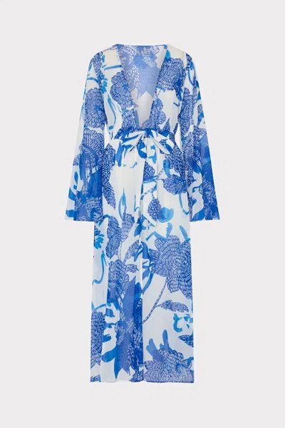 Milly Vince Brushwork Floral Chiffon Cover-up Dress