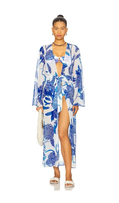 Milly Vince Brushwork Floral Chiffon Dress In Multi