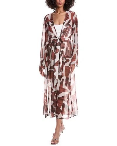 Milly Vince Chiffon Dress In Brown