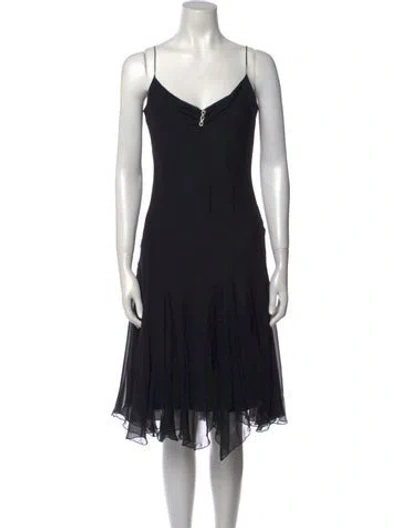 Pre-owned Milly Vintage Midi Length Dress In Black