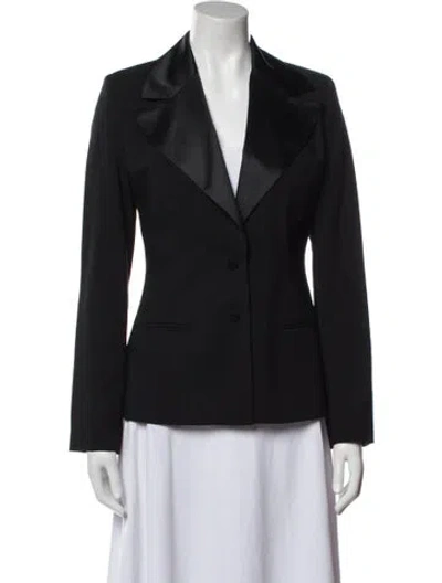 Pre-owned Milly Virgin Wool Blazer In Black