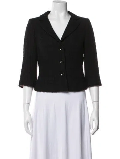 Pre-owned Milly Virgin Wool Blazer In Black