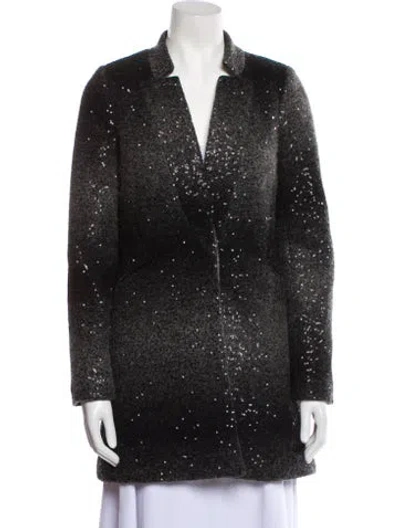 Pre-owned Milly Virgin Wool Coat In Black