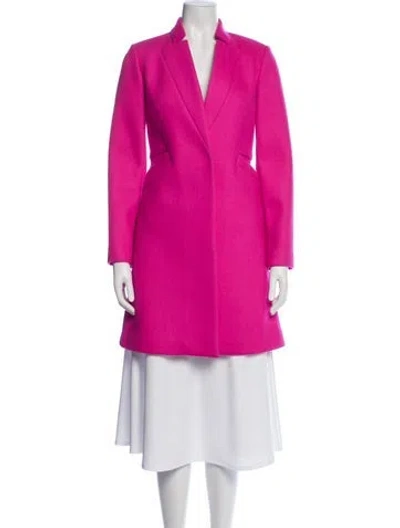Pre-owned Milly Virgin Wool Coat In Pink