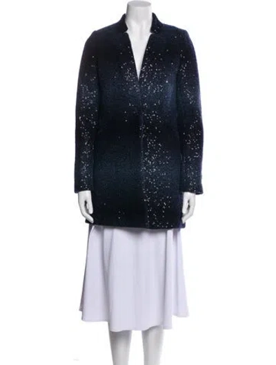 Pre-owned Milly Virgin Wool Evening Jacket In Blue