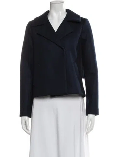 Pre-owned Milly Virgin Wool Jacket In Blue