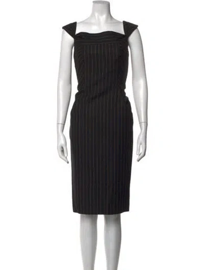 Pre-owned Milly Virgin Wool Knee-length Dress In Black