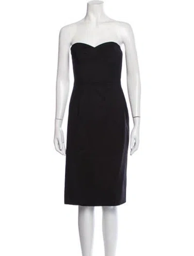 Pre-owned Milly Virgin Wool Knee-length Dress In Black