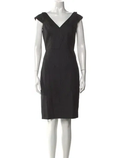 Pre-owned Milly Virgin Wool Knee-length Dress In Gray