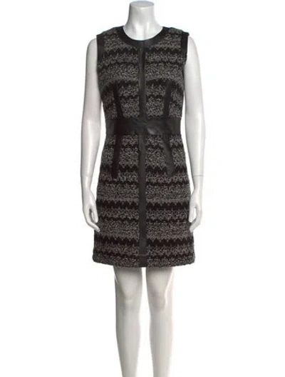 Pre-owned Milly Virgin Wool Mini Dress In Black