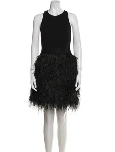Pre-owned Milly Virgin Wool Mini Dress In Black