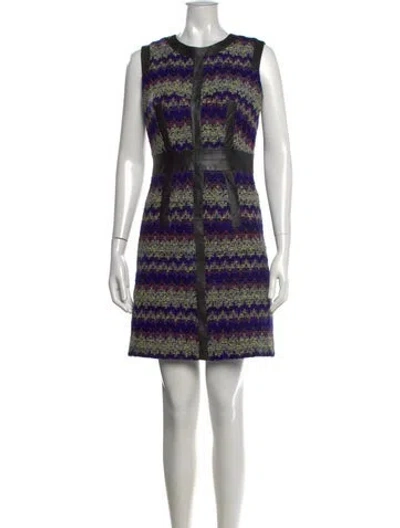 Pre-owned Milly Virgin Wool Mini Dress In Black