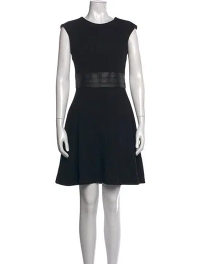 Pre-owned Milly Virgin Wool Mini Dress In Black