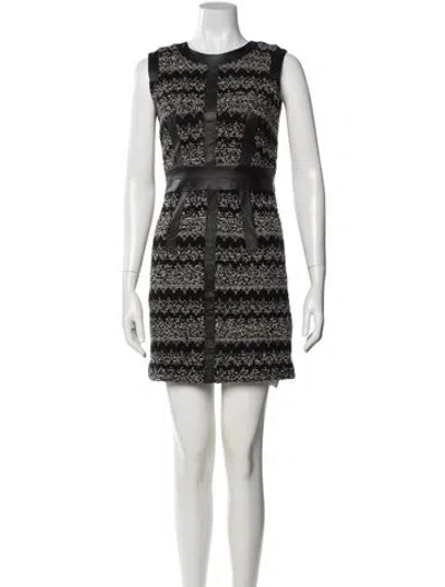 Pre-owned Milly Virgin Wool Mini Dress In Black