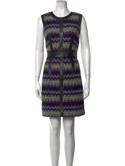 Pre-owned Milly Virgin Wool Mini Dress In Black