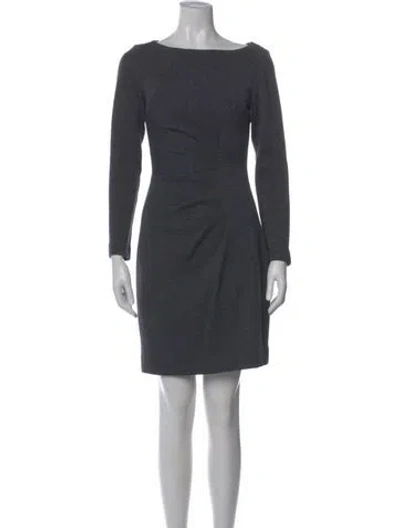 Pre-owned Milly Virgin Wool Mini Dress In Gray
