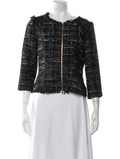Pre-owned Milly Virgin Wool Tweed Pattern Jacket In Multi