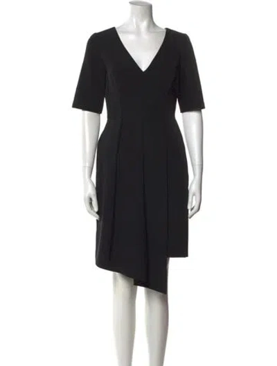 Pre-owned Milly V-neck Knee-length Dress In Black