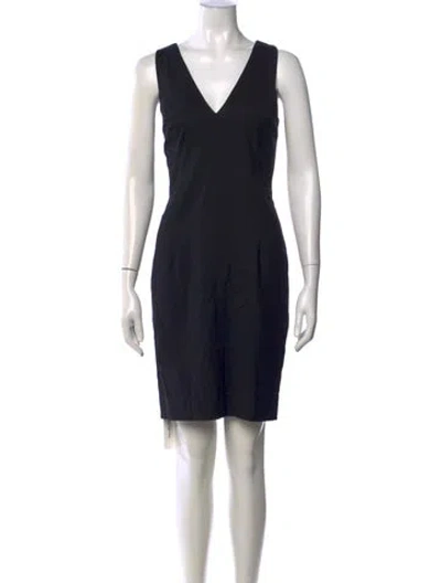 Pre-owned Milly V-neck Knee-length Dress In Black