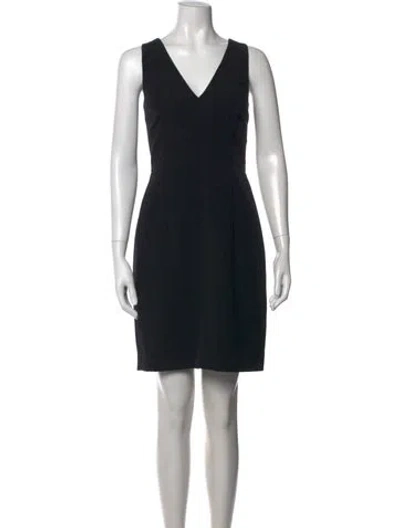 Pre-owned Milly V-neck Knee-length Dress In Black