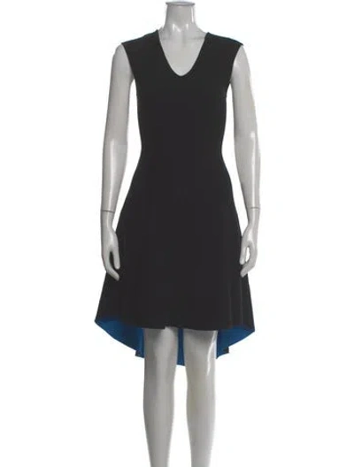 Pre-owned Milly V-neck Knee-length Dress In Gray