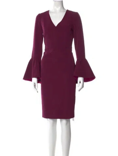 Pre-owned Milly V-neck Knee-length Dress In Purple