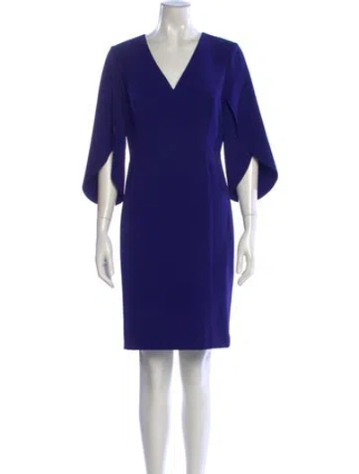 Pre-owned Milly V-neck Knee-length Dress In Purple
