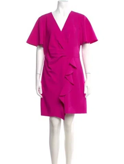 Pre-owned Milly V-neck Knee-length Dress W/ Tags In Pink