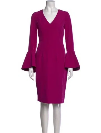 Pre-owned Milly V-neck Knee-length Dress W/ Tags In Pink