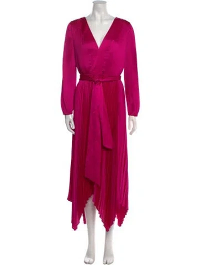 Pre-owned Milly V-neck Long Dress In Pink