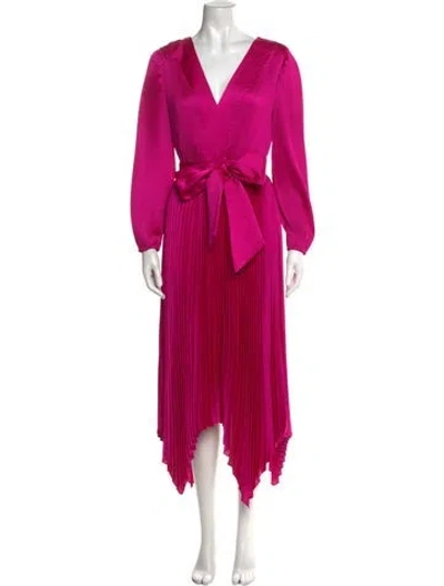 Pre-owned Milly V-neck Long Dress In Pink