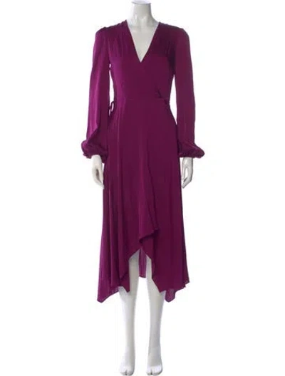 Pre-owned Milly V-neck Long Dress In Purple