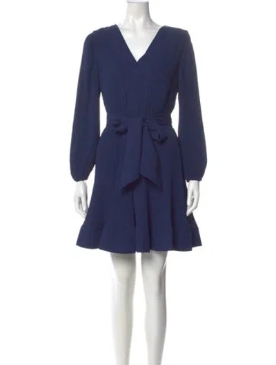 Pre-owned Milly V-neck Long Dress W/ Tags In Blue