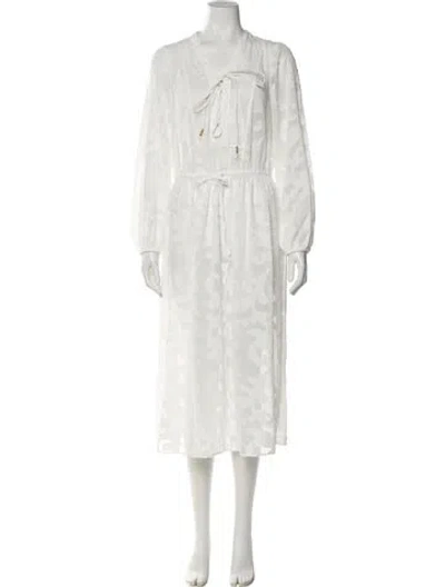 Pre-owned Milly V-neck Long Dress W/ Tags In Gray
