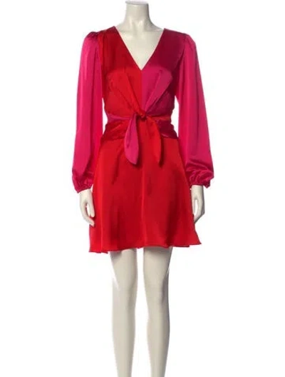 Pre-owned Milly V-neck Midi Length Dress In Multi