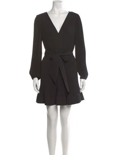 Pre-owned Milly V-neck Mini Dress In Black