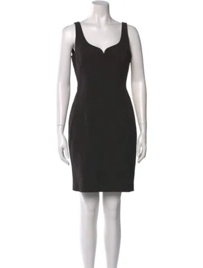 Pre-owned Milly V-neck Mini Dress In Black