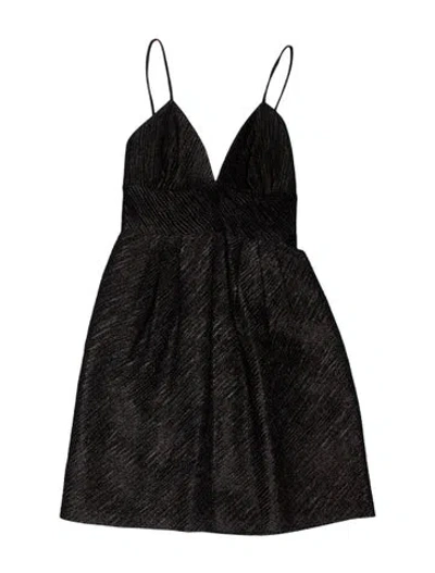 Pre-owned Milly V-neck Mini Dress In Black
