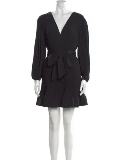 Pre-owned Milly V-neck Mini Dress In Black