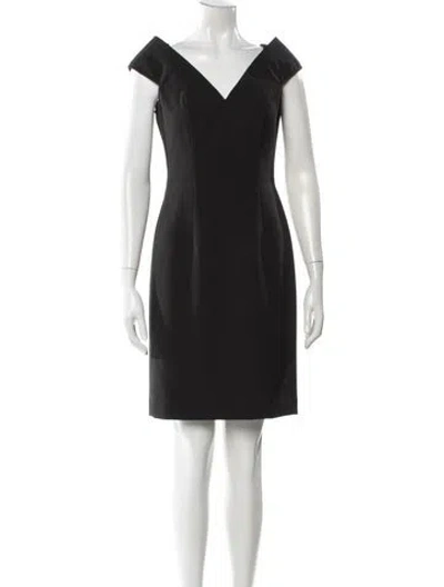 Pre-owned Milly V-neck Mini Dress In Black