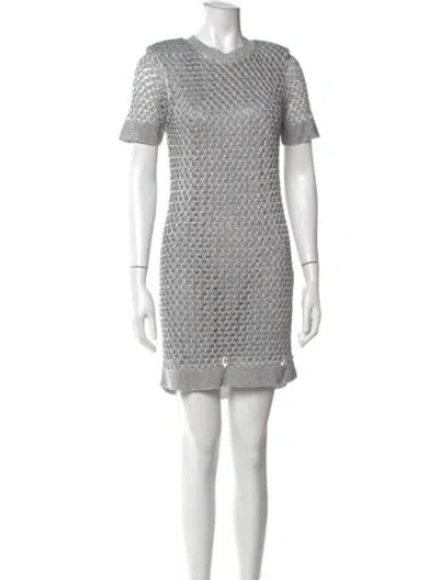 Pre-owned Milly V-neck Mini Dress In Black