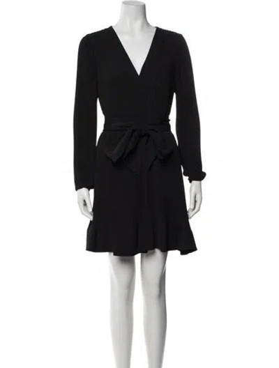 Pre-owned Milly V-neck Mini Dress In Black