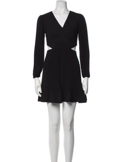Pre-owned Milly V-neck Mini Dress In Black