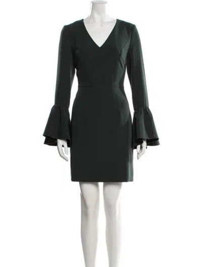 Pre-owned Milly V-neck Mini Dress In Black