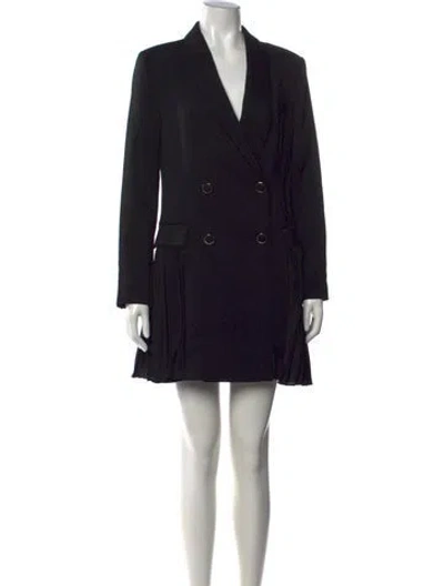 Pre-owned Milly V-neck Mini Dress In Black