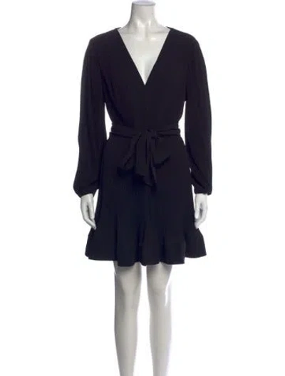 Pre-owned Milly V-neck Mini Dress In Black