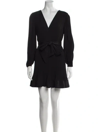 Pre-owned Milly V-neck Mini Dress In Black