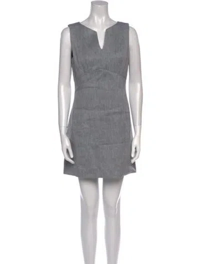 Pre-owned Milly V-neck Mini Dress In Blue