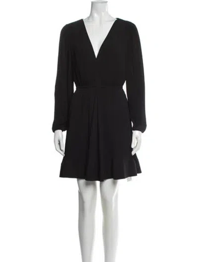 Pre-owned Milly V-neck Mini Dress In Blue