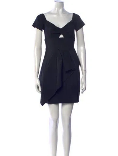 Pre-owned Milly V-neck Mini Dress In Blue